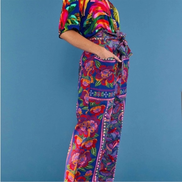 FARM Rio Macaw belted paperbag pants XS - Picture 5 of 7